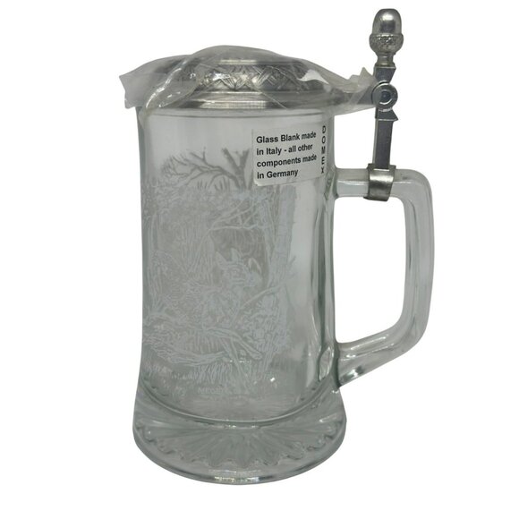 NWT Domex Beer Stein with Pewter Lid – Deer Scene Design – 7" Tall – Collectible - Picture 1 of 9